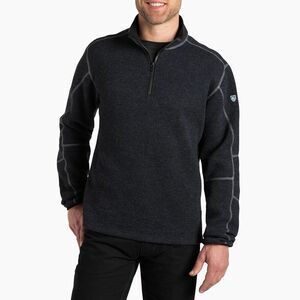 Kuhl Men's THOR ThermoKore Wool Blend Fleece Quarter Zip Gray/Blue Small